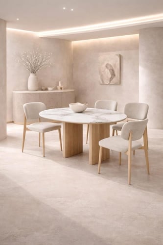 طاولة طعام سيراميك مع كراسي – تصميم عصري فاخر-بعدة...