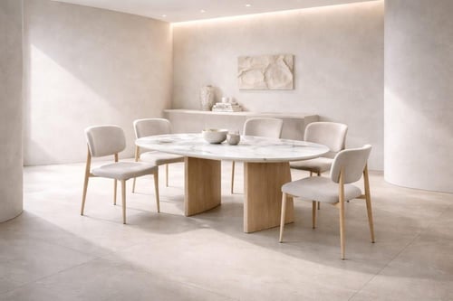 طاولة طعام سيراميك مع كراسي – تصميم عصري فاخر-بعدة...