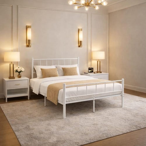 سرير حديد بتصميم أنيق-بعدة ألوان