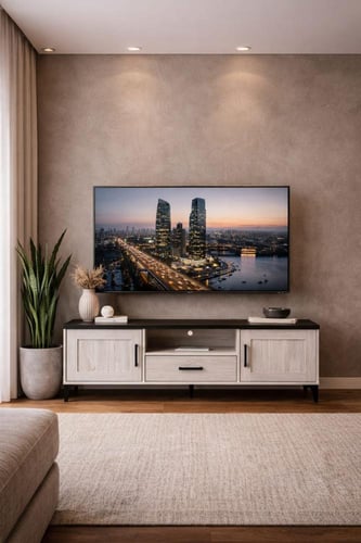 طاولة تلفزيون وايت أوك مودرن بتصميم ماليزي ومساحات...