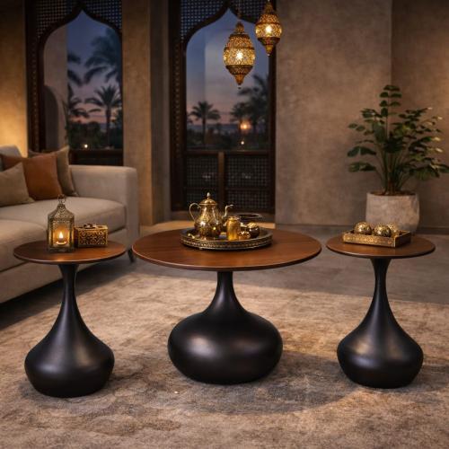 طقم طاولات شاي سيراميك بتصميم عصري فاخر-بعدة ألوان