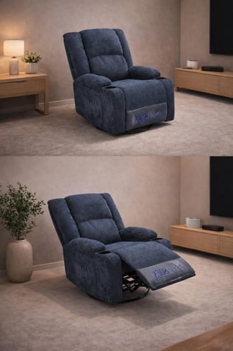 كرسي استرخاء هزاز دوار راحة مثالية بتصميم عصري-بعد...