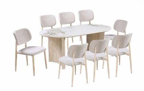 طاولة طعام سيراميك مع كراسي – تصميم عصري فاخر-بعدة...