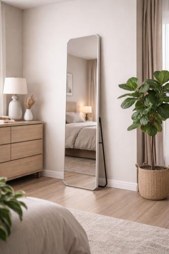 مرآة أرضية ألمنيوم بتصميم عصري-بعدة ألوان