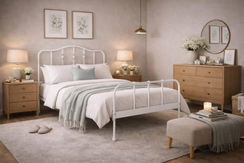 سرير حديد أنيق ومريح-بعدة ألوان