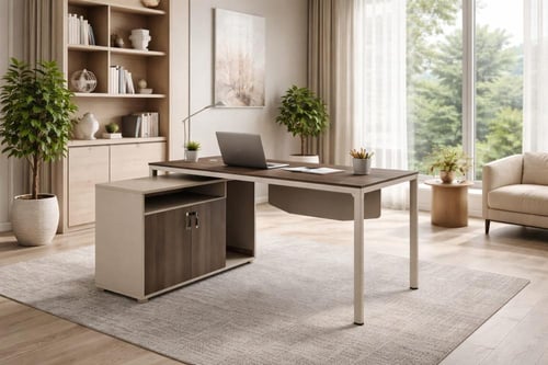 مكتب خشبي بتصميم عصري-بعدة ألوان