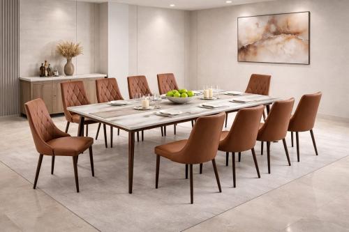 طاولة طعام رخام فاخرة-بعدة ألوان