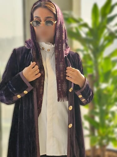 عباية Purple Velvet