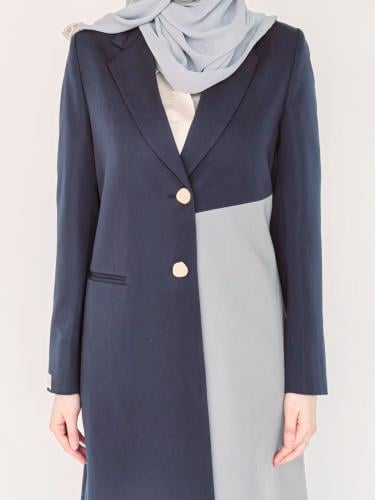 بليزر كحلي مع رمادي مميز