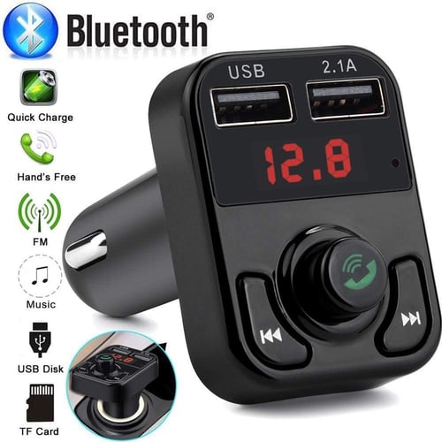 مشغل MP3 للسيارة مزود بإضاءة LED باللون الأسود وبل...