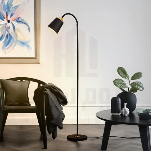 ابجورة ارضية ستايل امريكي رأس متحرك - اسود