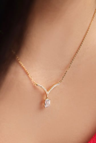 سلسلة فضة أنيقة - اللون ذهبي