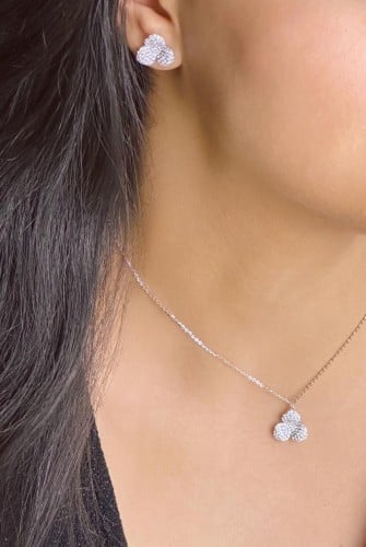 طقم فضة أنيق عيار 925 - اللون ذهبي