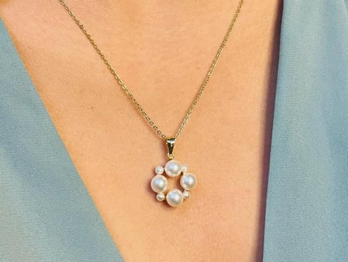 طقم فضة أنيق عيار 925 - اللون ذهبي