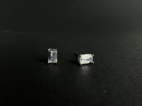 حلق فضي فخم عيار 925- اللون فضي