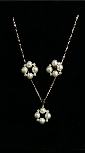 طقم فضة أنيق عيار 925 - اللون ذهبي