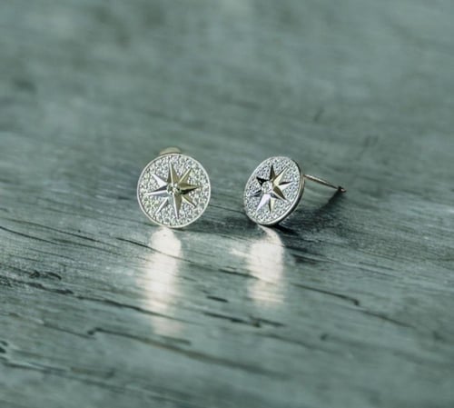 حلق فضة عيار 925 - اللون فضي