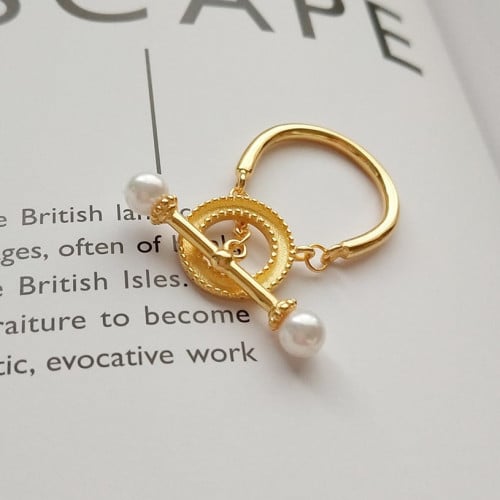 خاتم بسلسلة , من الفضة الاسترليني عيار 925 مطلي با...