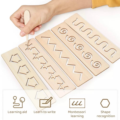 مجموعة اللوح الخشبية لمهارات الكتابة والتحكم بالقل...
