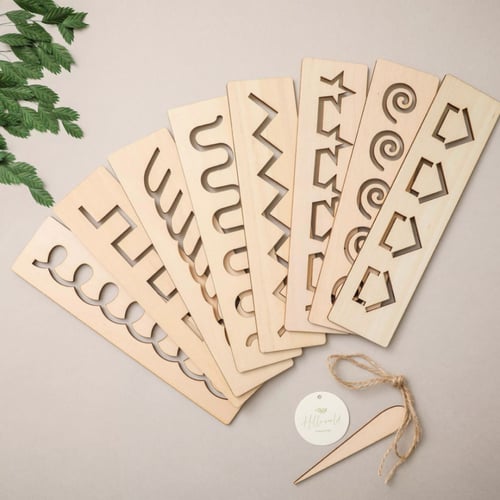 مجموعة اللوح الخشبية لمهارات الكتابة والتحكم بالقل...