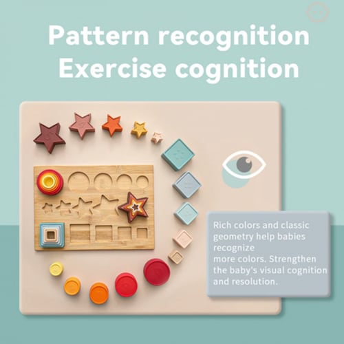 بازل السليكون باشكال هندسيه مع لوح خشب