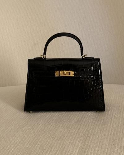 kelly mini Crocodile black