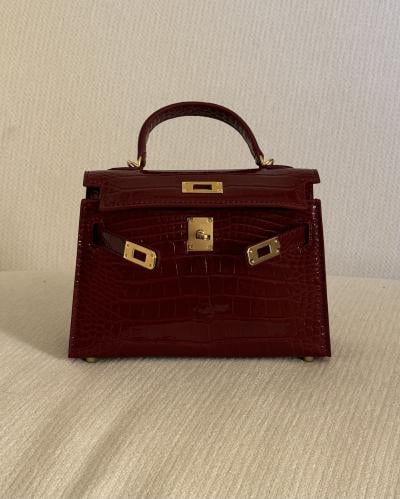 kelly mini Crocodil maroon