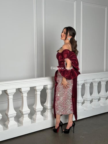 فستان من قماش الشانتون الهندي المشخط الاسترش