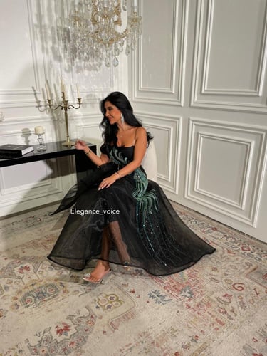 فستان من التل المشكوك وقماش الجوميه الكويتي