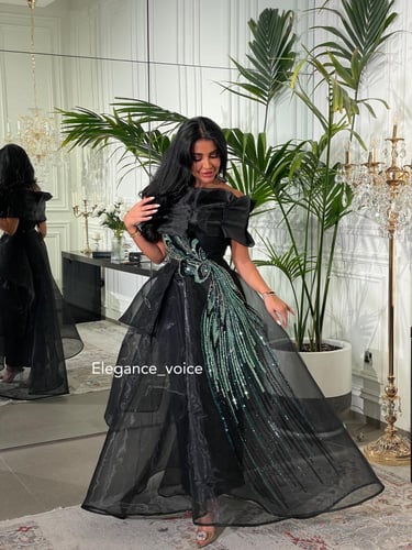 فستان من التل المشكوك وقماش الجوميه الكويتي