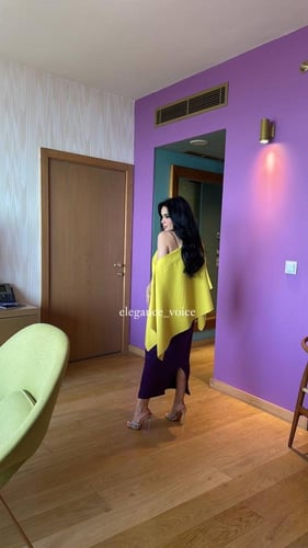 فستان باللون البنفسجي قماش باربي من قطعتين, قطعة ع...