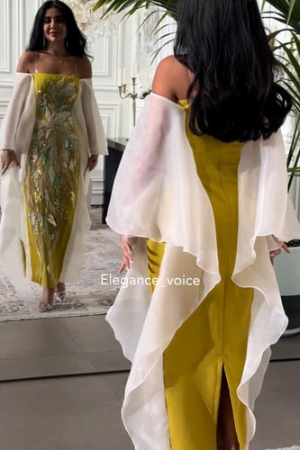 فستان من القماش الباربي والتل المشكوك والاورغنزا