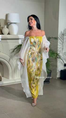 فستان من القماش الباربي والتل المشكوك والاورغنزا