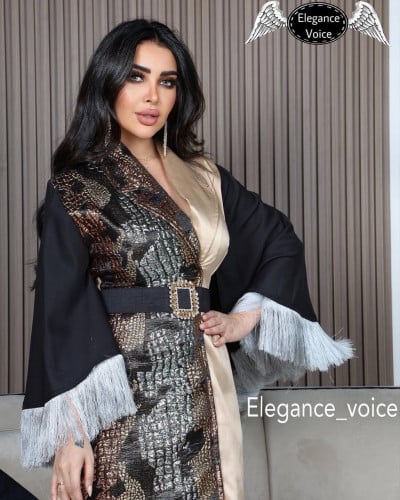 فستان من قماش التفته الاسترش والجااكار