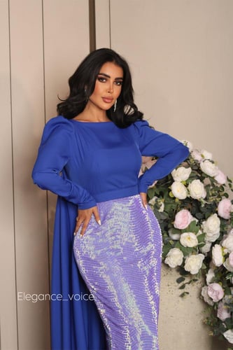 فستان قماش من الترتر وكريب الباربي