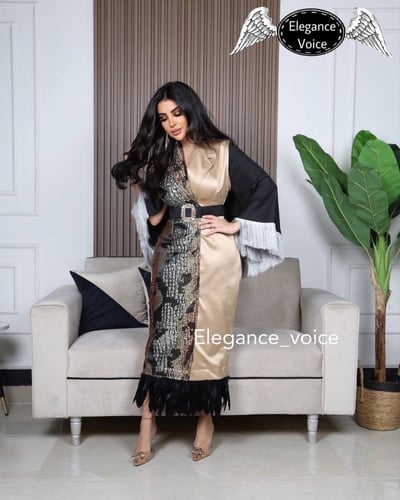 فستان من قماش التفته الاسترش والجااكار