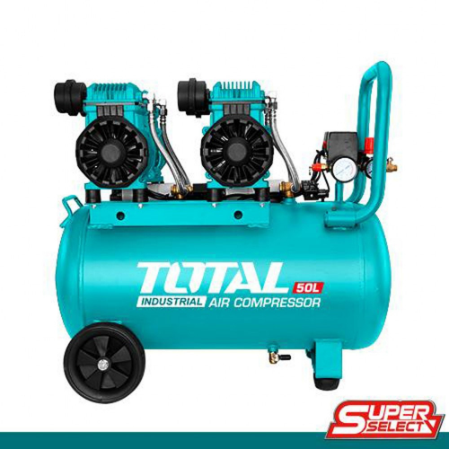 مضخة هواء 50 لتر عدد 2 محرك 8 بار صامت - توتال - T...