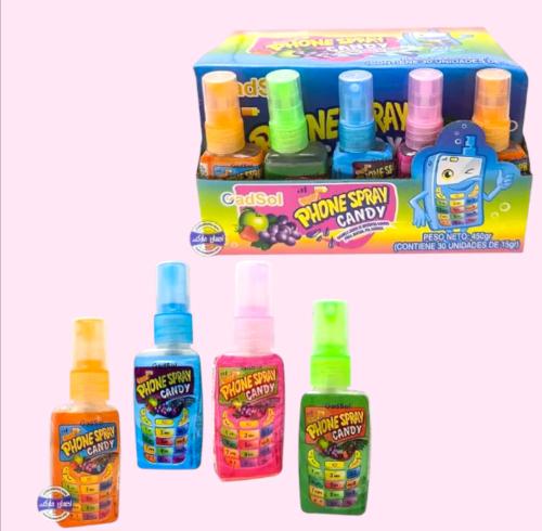Candy spray in the shape of a phone with random fl...