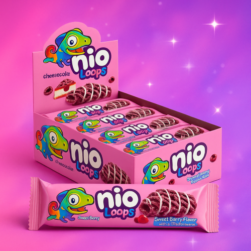 نيو لووبس بنكهة النشيز كيك nio loops
