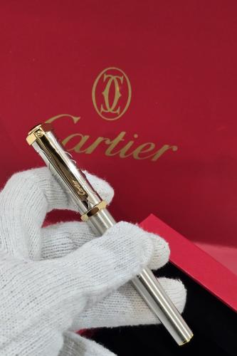 قلم كارتير سانتوس فضي مع ذهبي غطاء