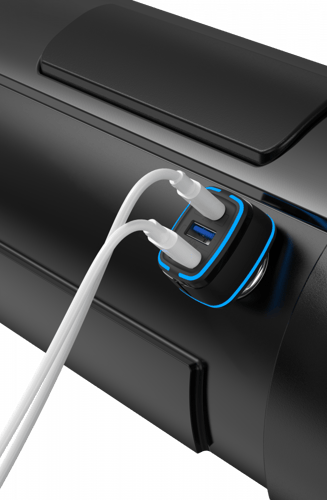 شاحن سياره منفذين USBومنفذ pDقوة 85وات يدعم الشحن...