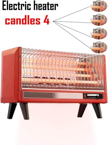 دفاية كهربائية مستطيلة 4 شمعات بقوة 1600 واط مع ضم...