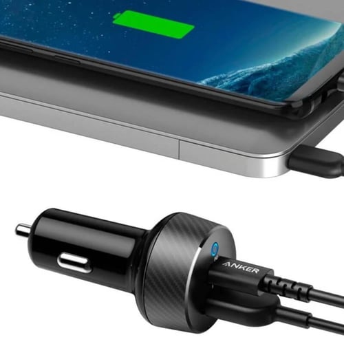 شاحن سيارة من أنكر منفذ PD ومنفذ USB مع كيبل ايفون...