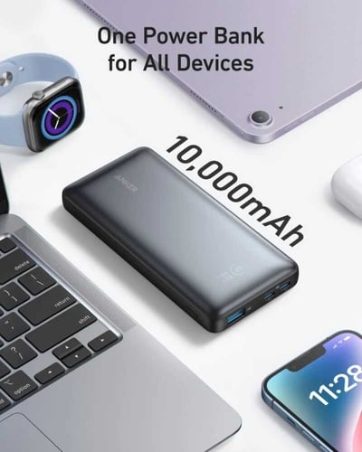 باور بنك أنكر بقوة 25 واط بسعة 10000 ملي امبير