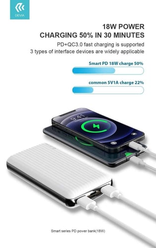باور بانك من devia بقدرة 20000 مللي امبير في الساع...