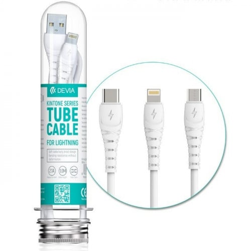 كابل شحن ميكرو USB ابيض من ديفيا