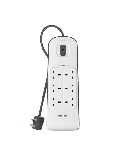 توصيلة belkin ب 6 منافذ طاقه ومنفذين USB بطول كيبل...