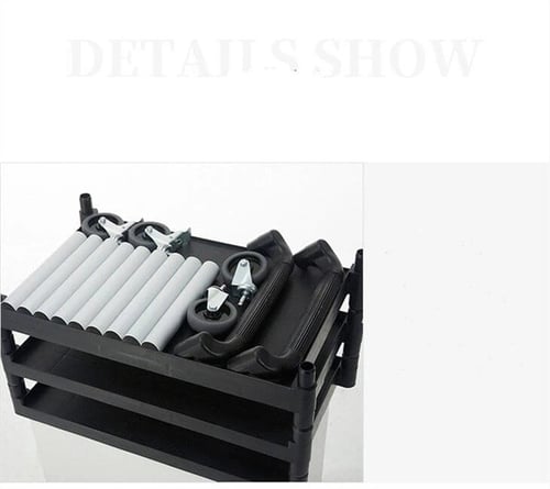 عربة تقديم الطعام المتحركة من الفيبر 3 رفوف لون از...