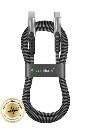 كيبل ايفون PD قماش سبارك بيري بطول 1.20 سم وقوة 3...