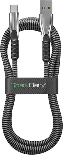 كيابل تايب سي قماش سبارك بيري بطول 1.20م بقوته 3 ا...